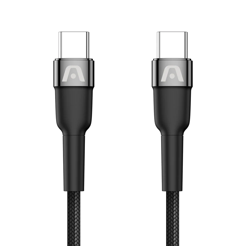Argom Dura Speed 65W Type-C to Type-C Nylon Braided Cable 10FT/3M - Black