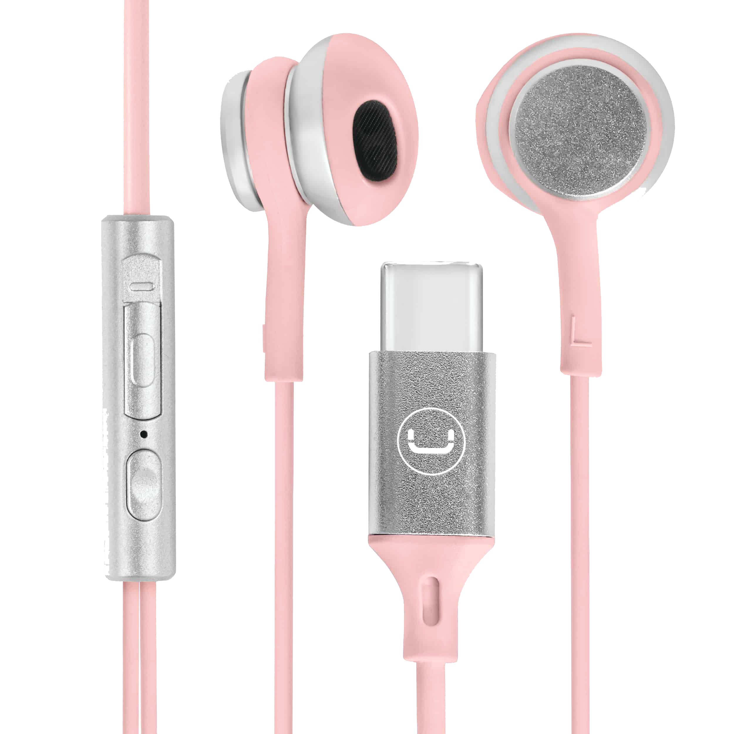 Unno Tekno Ultra USB-C Pink Earbuds