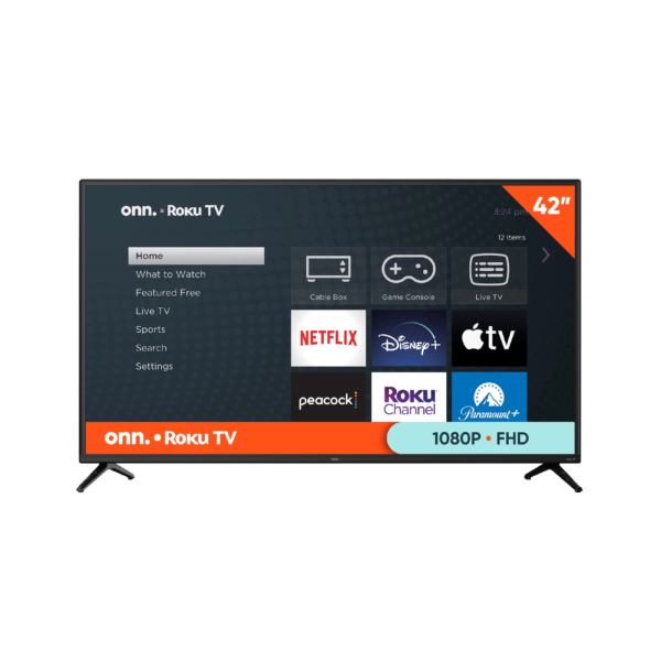 onn. 42” Class FHD (1080P) LED Roku Smart TV - Image 2