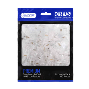 Unno Tekno RJ45 CAT 6 Pass-Through Ends 100 Pack