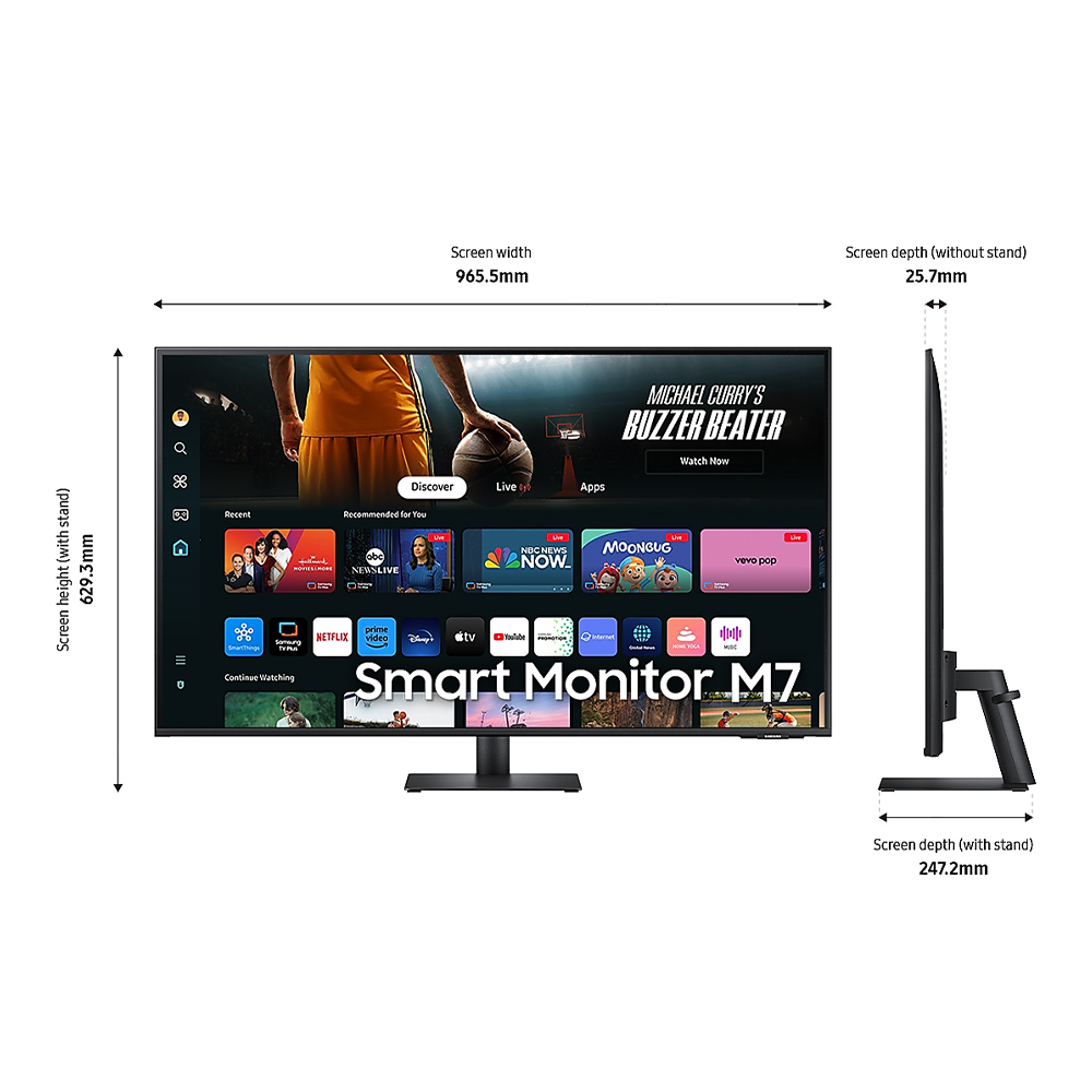 Samsung M7 43" UHD Smart Monitor M70D - Image 3