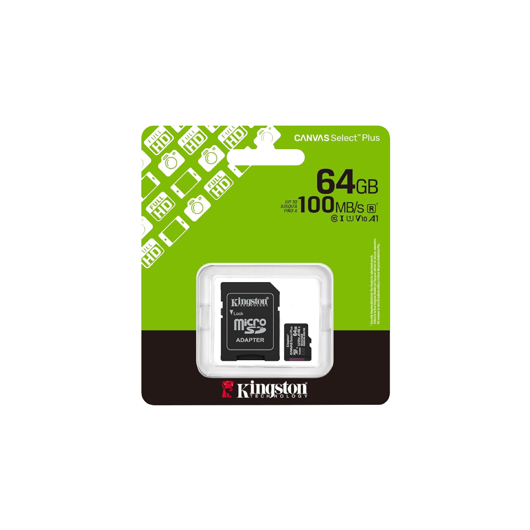 Kingston 64GB microSD Class 10, UHS-I U1 or U3 speed
