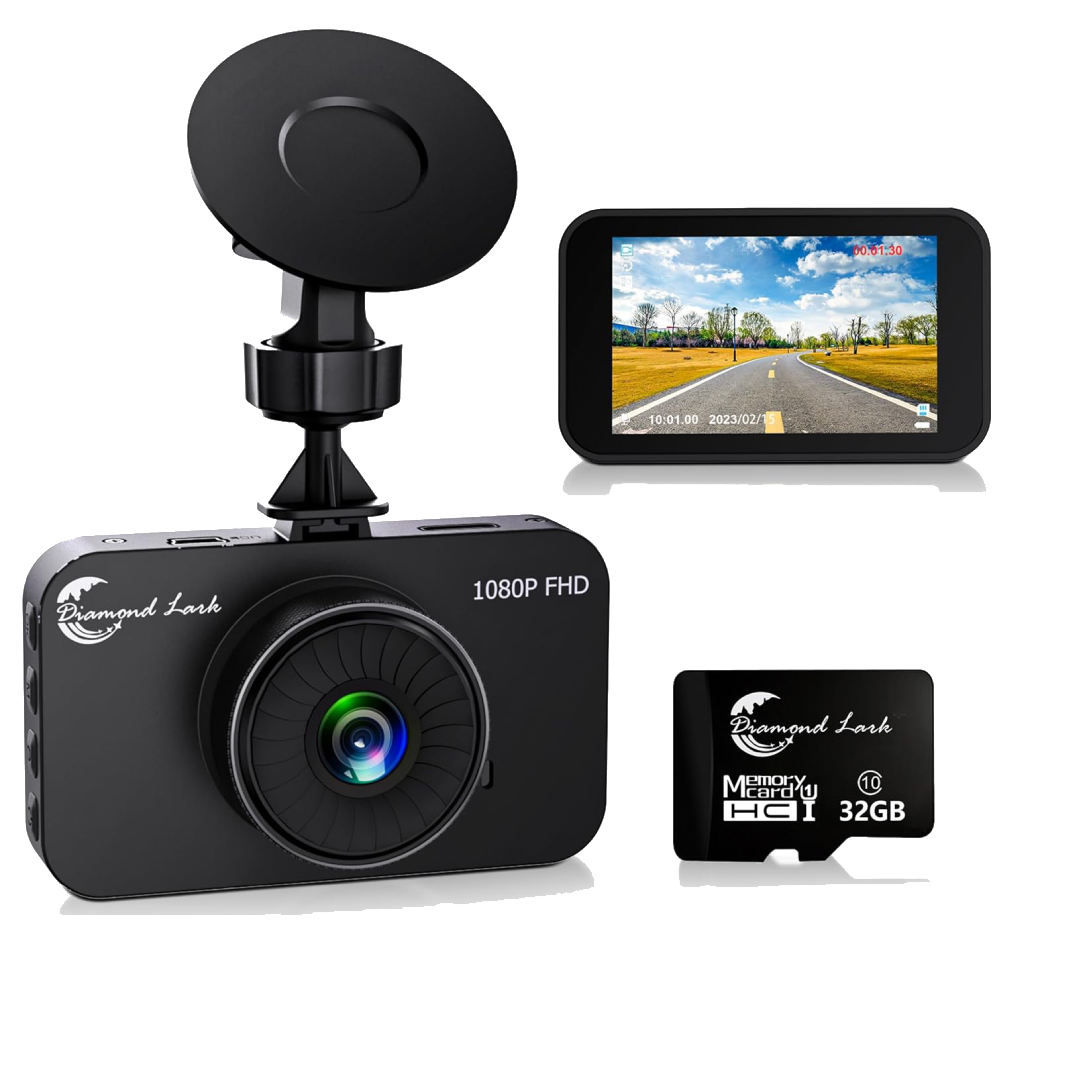 Dash Camera 1080P Full HD , Diamond Lark Front with 32G SD Card